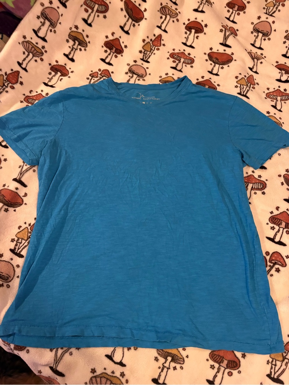 Marc Anthony Men's Blue V Neck T-Shirt Size Large